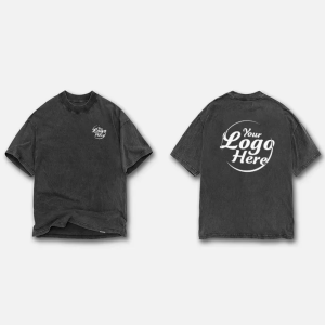 Wholesale Custom Mens Cropped Boxy T Shirt Full Body Bullet Hole Destroyed Edge Faded Dusty Wash Multi Overlay Retro Number & Text Grunge Street Brand Custom
